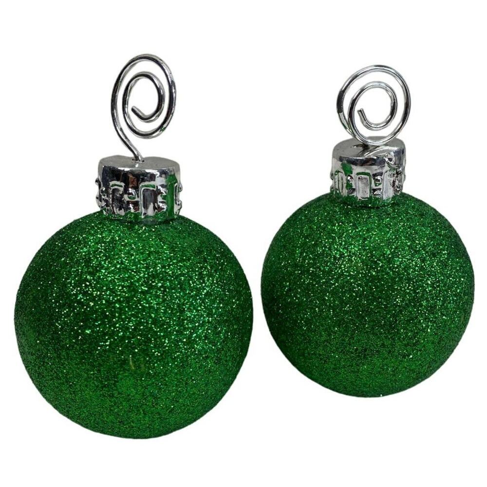 Green Christmas Ball Ornamental Home Decor Glitter Place Holders Recipe Pictures - Picture 2 of 7